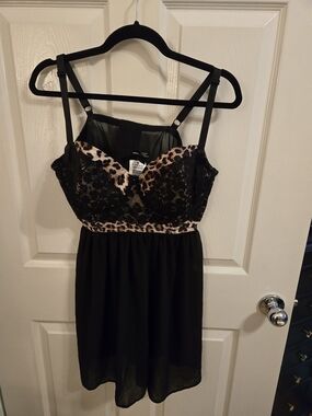 Torrid Lace Animal Print Babydoll Sleep Dress